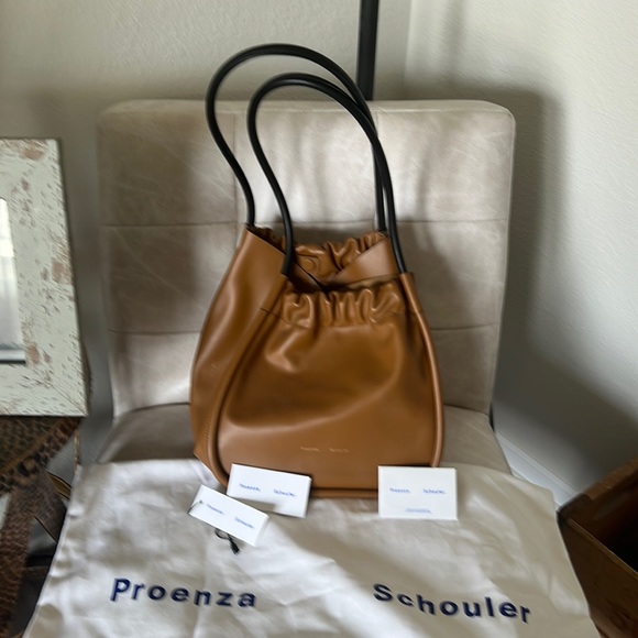 PROENZA SCHOULER Ruched large leather tote bag